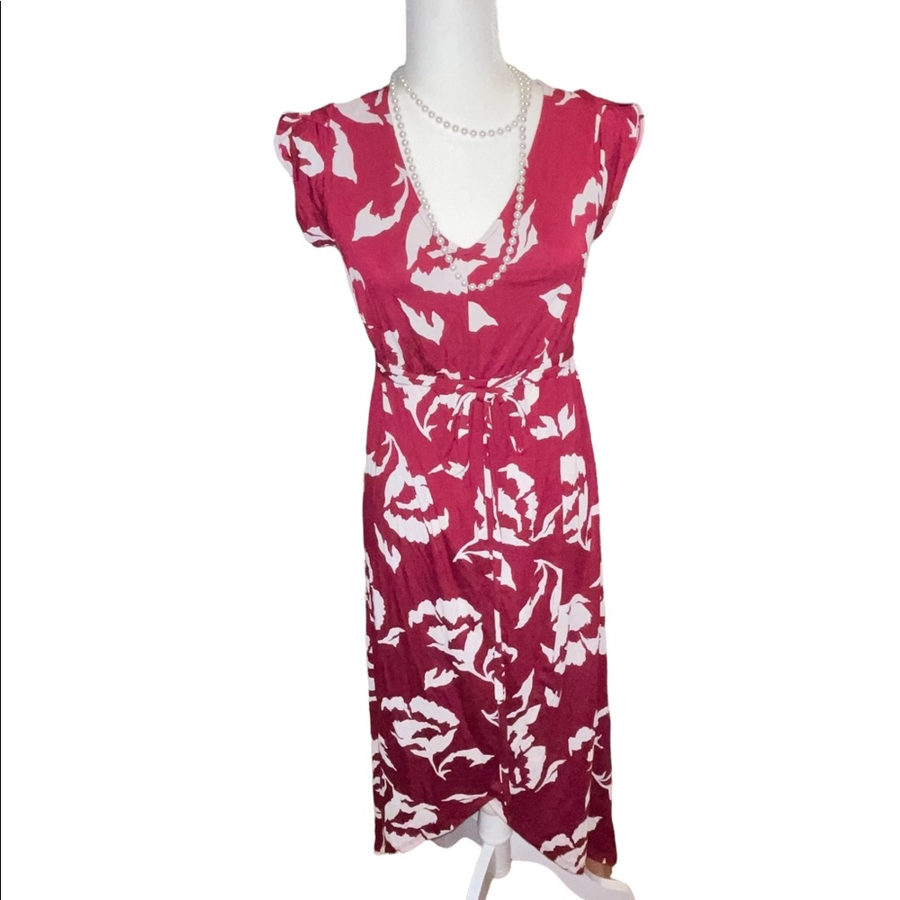 Maternity Isabel maxi maroon floral short sleeves size xs‎ NWT